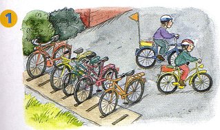 Kinder und Fahrräder