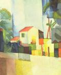 August Macke - Helles Haus; Aquarell; 1914